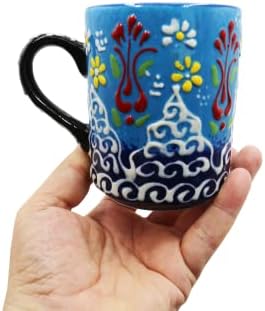 הרקראפט יד מצוירת תורכי קרמיקה קפה ספל - 10 ס מ/3.9 בע מ-250 מ ל/9 עוז-קפה שוקולד אספרסו -