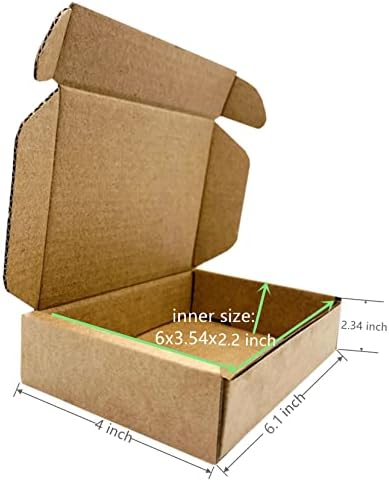 קופסאות גלי קטנות 6 על 4 על 2.2 אינץ ' קופסת דיוור קרטון זעירה למחזור לאחסון ומשלוח 20 מארז