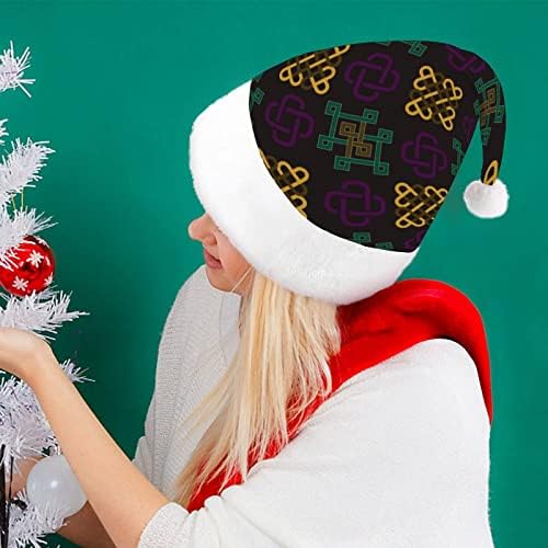מונגולי מסורתי סימנים חג המולד כובע סנטה כובע עבור יוניסקס מבוגרים נוחות קלאסי חג המולד כובע עבור