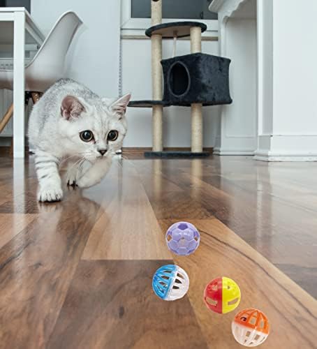 אופנה של דיבור 12 יחידות ערך חבילה פלסטיק כדור חתול צעצועי סריג כדורי עם פעמון ינגל חתלתול צעצוע, אריזת
