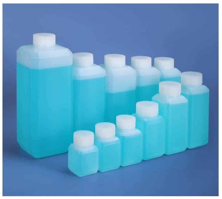 Bettomshin 10 יחידות צרות בפה HDPE בקבוק מגיב, 250 מל/8.45oz מרובע מעבדה מרובעת בקבוק מגיב כימי, הוכחת
