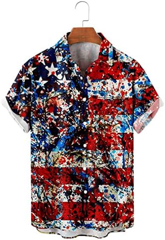 חולצות T גדולות בקיץ לגברים דגל יום העצמאות של גברים