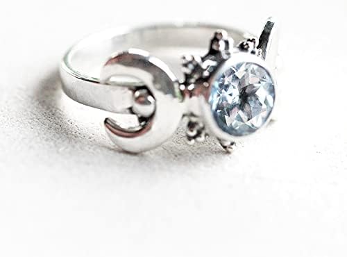 אופנה מעודנת וינטג 'עגול זירקון טבעת ירח לנשים טבעת אירוסין מתנות מתנות אבני ירח קריסטלים טבעת
