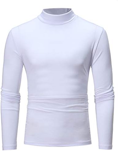 גברים של סרוג סוודר מוק צוואר סוודר מוצק צבע מזדמן רזה בסיסי חולצות סתיו חורף חם חולצה מפנק חולצות