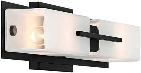 פוסיני אירו עיצוב אמצע המאה מודרני קיר רכוב אור שחור מתכת קשיחה 23 1/2 רחב אור בר מתקן לבן אופל