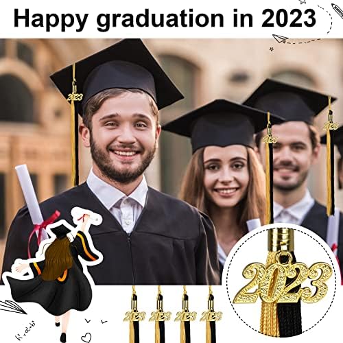 30 חלקים ציצית סיום עם 2023 קסמי סיום קסמים כובע סיום אקדמי כובע כובע עם זהב 2023 שנה קסם לטקס פעילויות