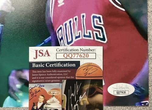 דניס רודמן חתום תמונה 8x10 כדורסל בולס חתימה אדי וודר חוף JSA - תמונות NBA עם חתימה