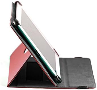כיסוי מארז עור דמוי עור אדום של Navitech עם 360 מעמד סיבוב תואם לטאבלט Asus Zenpad Z300M 10 אינץ '
