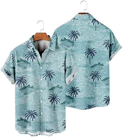 זפרבובה גברים מודפסים חולצות הוואי מודפסות כפתור שרוול קצר במורד חולצת חולצות חוף לחולצות גבר חולצות