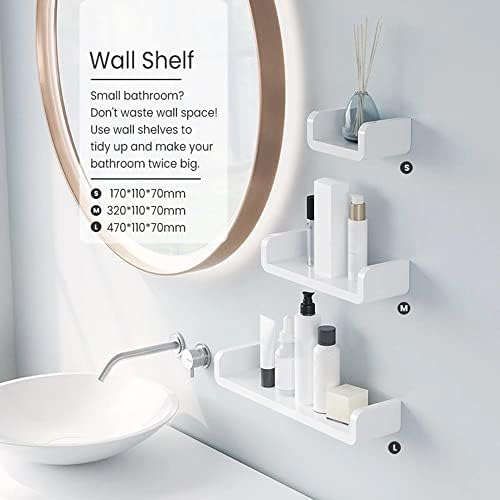 עבה צף קיר תליית מדפים לבן בצורת עבור אמבטיה תצוגה ארגונית רכוב המיטה במעונות מיטת פינת מדפים