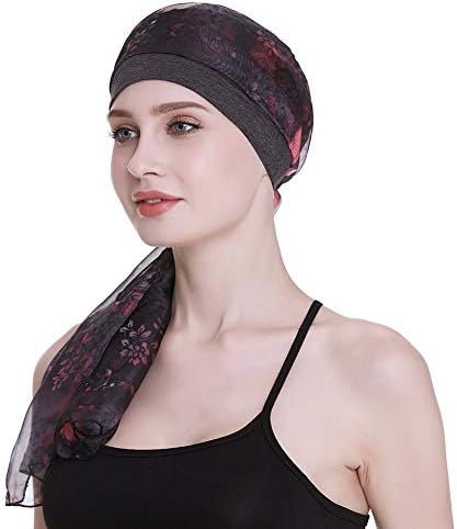 אלגנטי הכימותרפיה כובע עם משיי צעיפים לסרטן נשים שיער אובדן שינה כפה