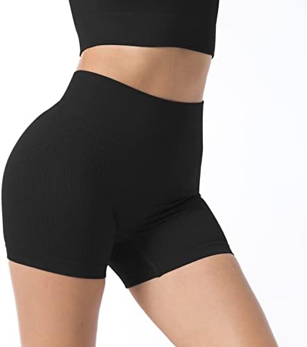 PVizzlss 3 חבילות אימון יוגה מכנסיים קצרים לנשים, הרמת התחת המותניים הגבוה