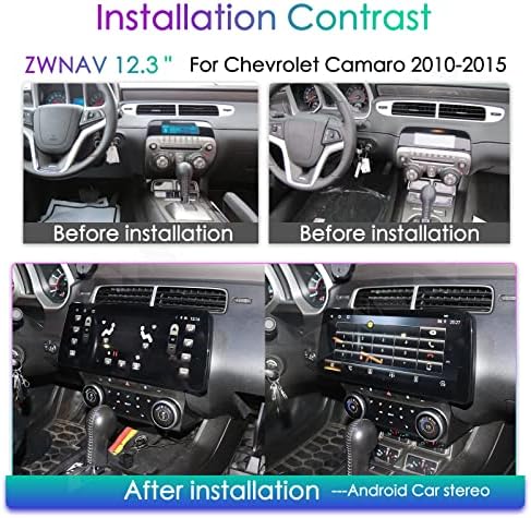 ZWNAV 12.3 אינץ 'אנדרואיד 10 סטריאו לרכב לשברולט קמארו 2010-2015,128GB ROM, יחידת ראש ניווט GPS, Bluetooth,