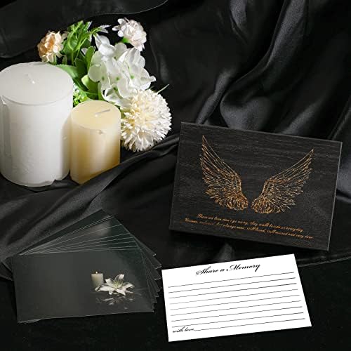 כרטיסי זיכרון הלוויה וקופסאות קופסאות עץ שחור קופסאות זיכרון קופסת כרטיסי עץ עם 50 חלקים כרטיסי זיכרון
