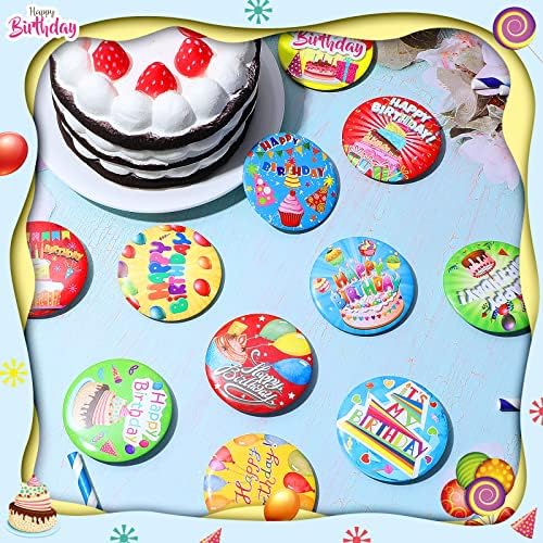 2 1/4 אינץ 'סיכה למתנות ליום הולדת שמח כפתור יום הולדת כפתורי פינבק ליום הולדת שמח יום הולדת צבעוני