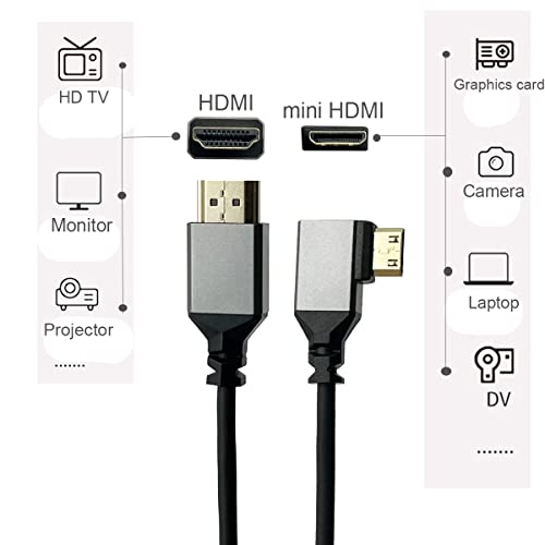 Seadream mini hdmi לכבל HDMI, זכר זווית מזויף זכר זכר לזכר HDMI כבל מתאם ממיר זכר HDMI, תמיכה בתלת