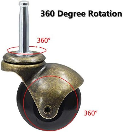 2 כדור גלגלית גלגלים עבור ריהוט, סט של 4 בציר גלגלים עתיק נחושת זהב גזע גלגלים עם 5/16 איקס