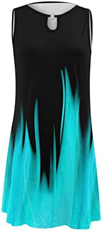 פוקאל שמלות קיץ לנשים 2023 חוף הולו מתוך צוואר אופנה ללא שרוולים הדפס פרחוני שמלה קיצית נדנדה מיני שמלה