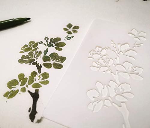 לשימוש חוזר פלסטיק סטנסיל, 12 חבילה שונה עיצוב דפוס סטנסיל פרח תחרה דיגיטלי ציור תבנית עבור קיר עוגת שירבוטים ציור