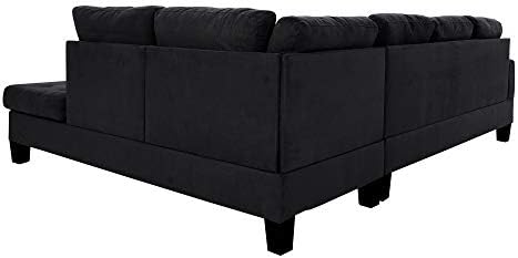 קאסה אנדריאה מילאנו 3 חתיכה מודרני הפיך חתך ספה ספה עם נוח ו העות ' מאנית, שחור