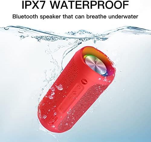 רמקול Bluetooth נייד עמיד למים - רמקול אלחוטי חזק יותר עם 20 שעות עם 20 שעות משחק, זיווג TWS, אורות