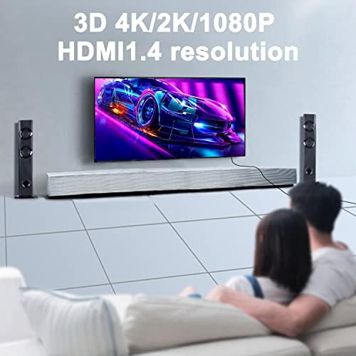 XMSJSIY HDMI Extender, HDMI ל- RJ45 ממיר מאריך כבלים של כבלים RJ45 מעל CAT 5E /6 1080p עד 30 מ 'מאריך