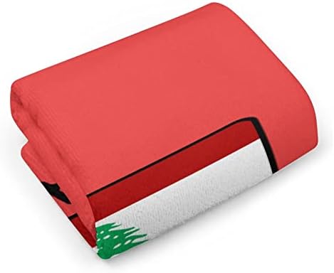 דגל של מגבת כביסה של לבנון 28.7 X13.8 מטליות פנים סיבי סופר -סיבים מגבות סופגות מאוד מגבות