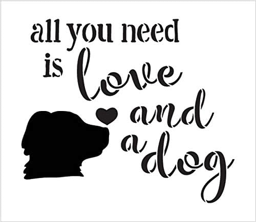 כל מה שאתה צריך זה אהבה ושבלונה לכלב על ידי סטודיו12 / עשה זאת בעצמך מאהב לחיות מחמד ציטוט בית תפאורה