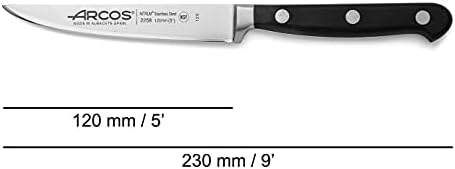 ארקוס סטייק סכין 5 אינץ נירוסטה. סכין חדה לחתוך פילה ובשר בגריל. ידית פוליאוקסימתילן ארגונומית ולהב