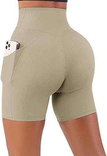 מיאשוי נשים יוגה מכנסיים קצרים עם כיסי חבילה נשים של הדוק מעטפת מותניים הליכי יוגה מכנסיים גבוהה נשים