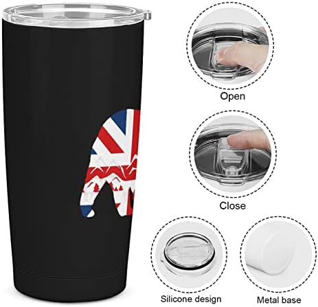 דגל בריטי דוב הררי נירוסטה כוס נירוסטה כוס מים מבודדים בקבוק נסיעות ספל קפה כוס קפה למשקאות