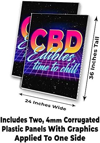 CBD Edibles Time to Chill Deluxe A-Frame Signicade, כולל 2 לוחות נשלפים
