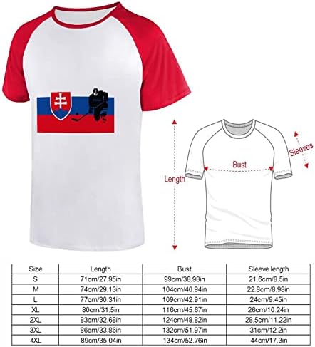 סלובקיה עם קרח הוקי גברים של קצר שרוול טיז צבע-בלוק קרוע חולצות כותנה בייסבול חולצות