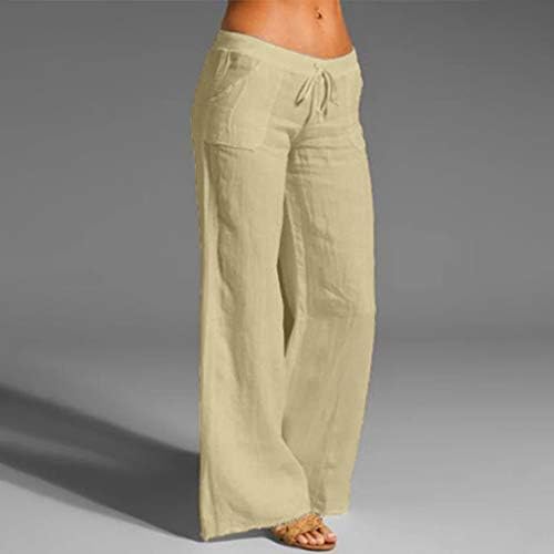 מכנסיים נוחים מכנסיים נוחים מכנסי פשתן כותנה מכנסיים רופפים מכנסי טרנינג יומיומי מכנסי חוף עם כיס