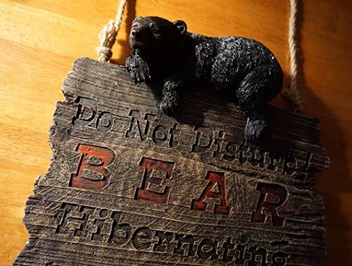 לא להפריע שחור דוב שינה כפרי בקתת בקתת בית תפאורה סימן