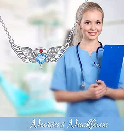 אחות מלאך כנפי שרשרת לב צלב אחות קולר שרשרת עבור רפואי סטודנטים רפואי בוגרי עבור בנות