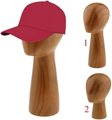 לירוקסון טבעי עץ בובת גמד ראש דגם פאות כובע כובע מטפחת תצוגה מחזיק עבור בית תפאורה בו מוצגות