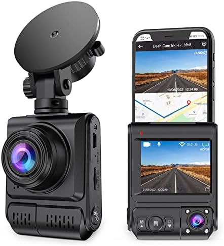 מצלמת מקף כפולה 4K, עם GPS WiFi, Otovoda Dash Cam Front and Inside, 4K Front/2K Front/1080p Front+1080P