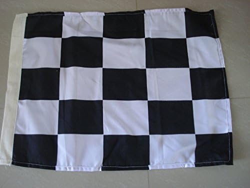 ברכת פליז: דגל מירוצי ספורט משובץ - שחור ולבן - מכונית/מירוץ/דגל ספורט