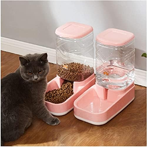 מתקן מים לחיות מחמד 2 מארז מזין חתולים אוטומטי ומתקן מים בסט אספקת מים להאכיל מנותקת לחיות מחמד לכלבים קטנים