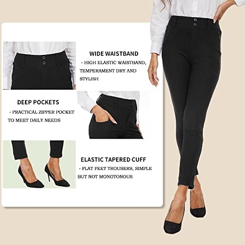 מכנסי גולף יוגה של Xelorna יוגה מכנסיים חותלות רזות נמתחות מכנסי משרד מכנסיים מזדמנים עם כיסים