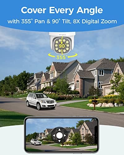 XMARTO 4K UHD PAN TILT TILT מערכת מצלמות מצלמות, 8 יחידות H.265 POE PTZ מצלמות קווי עם איתור רכב אדם,