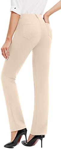 יוגה 29 ''/31 '' מכנסי שמלת נשים מכנסי עבודה נמתחים מכנסיים לנשים מזדמנים בעסקים בעלי מותניים גבוהים עם כיסים