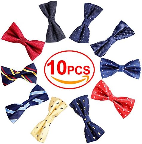 דנדיאו 10 יחידות עניבות פרפר אלגנטיות קשורות מראש סט עניבת פרפר טוקסידו רשמית עם רצועת צוואר מתכווננת,רעיון