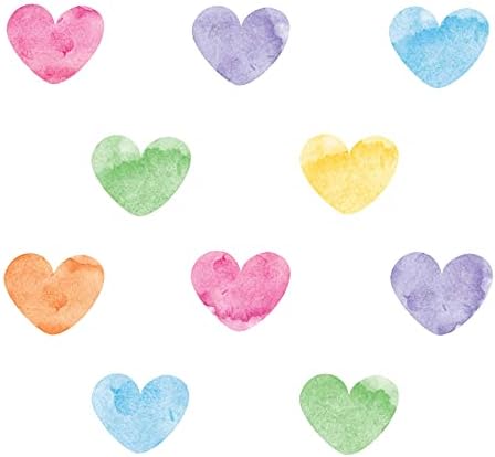 לבבות צבעוני בצבעי מים מופשט קיר מדבקות 55 יחידות-חדרי ומדבקות