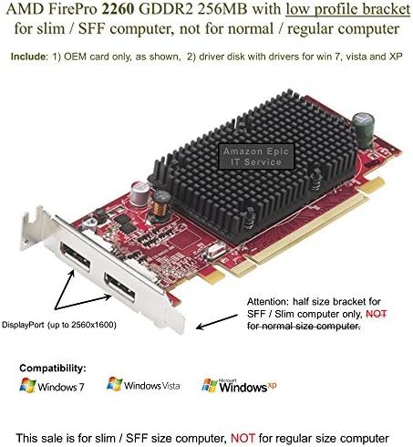 AMD/ATI FIREMV חדש 2260 כרטיס גרפי 256MB DDR2 SDRAM PCI Express X16 תאימות ירוקה