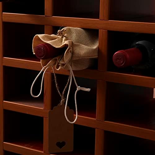 שקיות יין יוטה ג ' ארגבור 12 יחידות שקיות מתנת בקבוק יין יוטה, שקיות מתנת יין לשימוש חוזר עם חבלים ותגים לחג