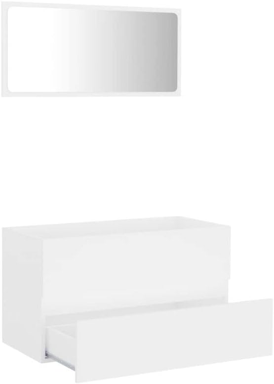 IRDFWH 35.4 x 15.2 x 17.7 ארון אמבטיה וארון סט אמבטיה עם מגירות ריהוט אמבטיה בשחור לבן