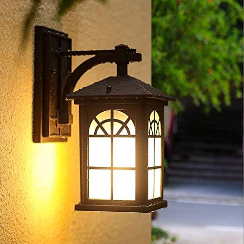 SJYDQ מנורה קיר חיצונית בסגנון אירופאי חצר אטום למים מנורה גן וילה חיצונית שער LED מרפסת מנורת קיר