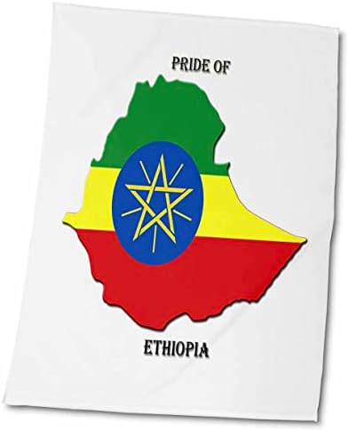 3 את דגלי סנדי מרטנס של העולם - דגל אתיופיה על מפה - מגבות